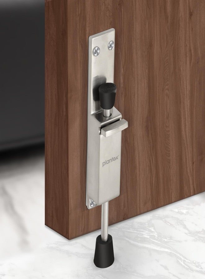 Plantex Kickdown Door Stopper Spring Loaded Telescopic Step On/Off Door Stops Rubber, Adjustable Heavy Duty Door Locks Holder Stop/Release by Foot/Door Stops - Pack of 1 (Matt) - Image 1